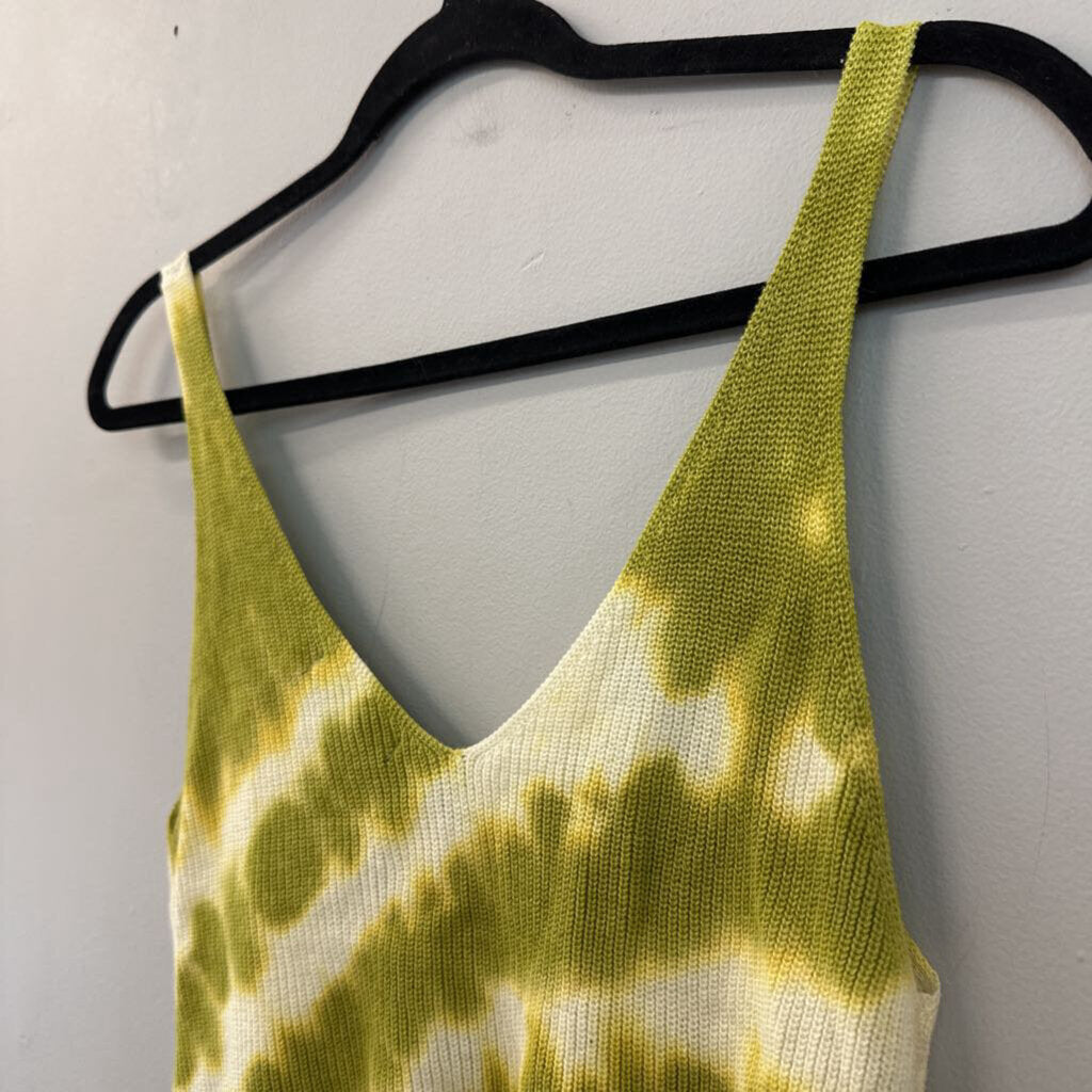 Green Tie Dye Knit Tank Top Small