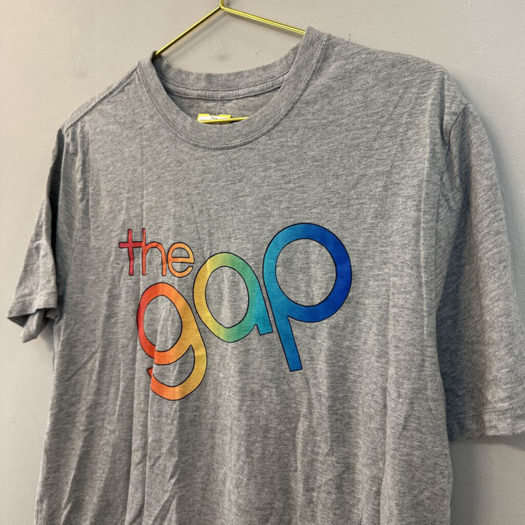 Gap Grey/ Multi Logo Short Sleeve Graphic Tee Large
