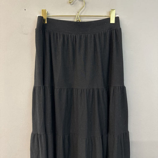 Zenana Black Tiered Maxi Skirt Medium