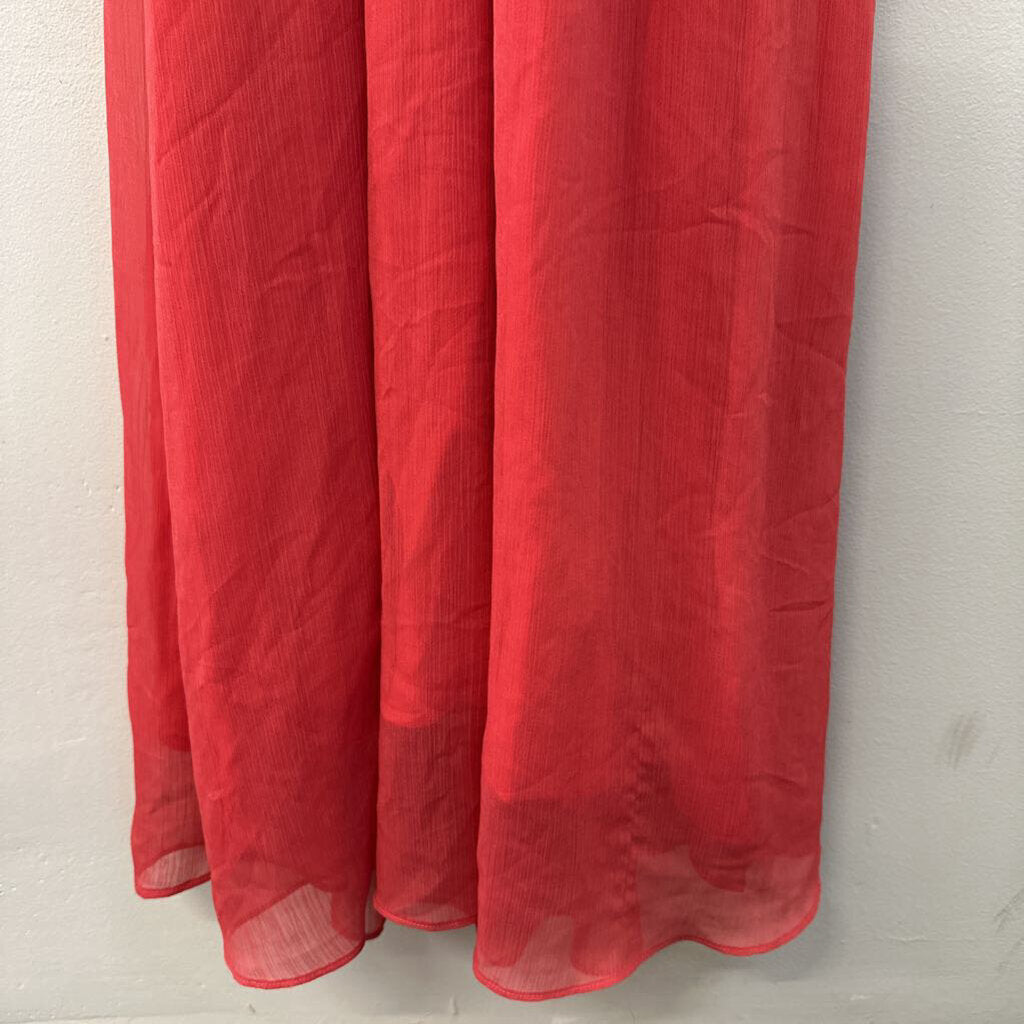 TJD Red High Neck Maxi Dress Small