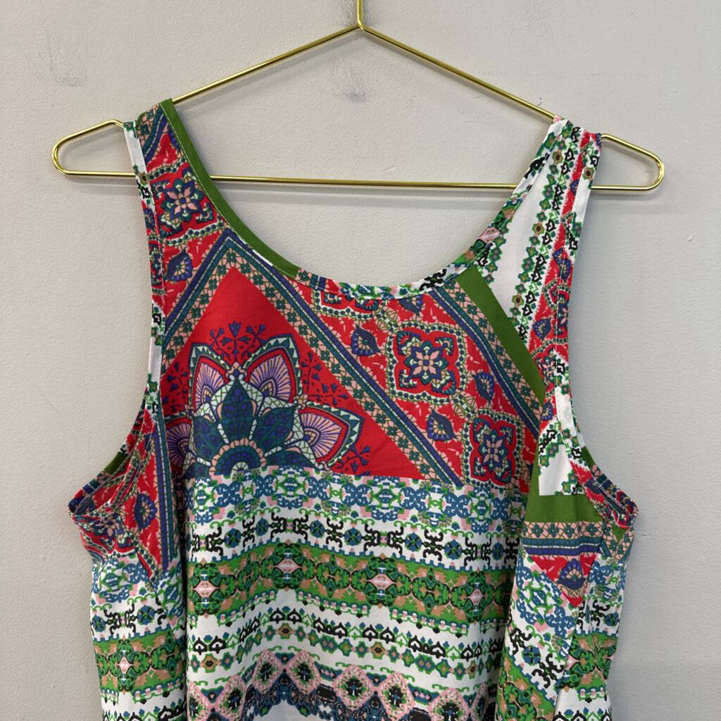 Million Bullpup Red/ Multi Print Tank Top Medium