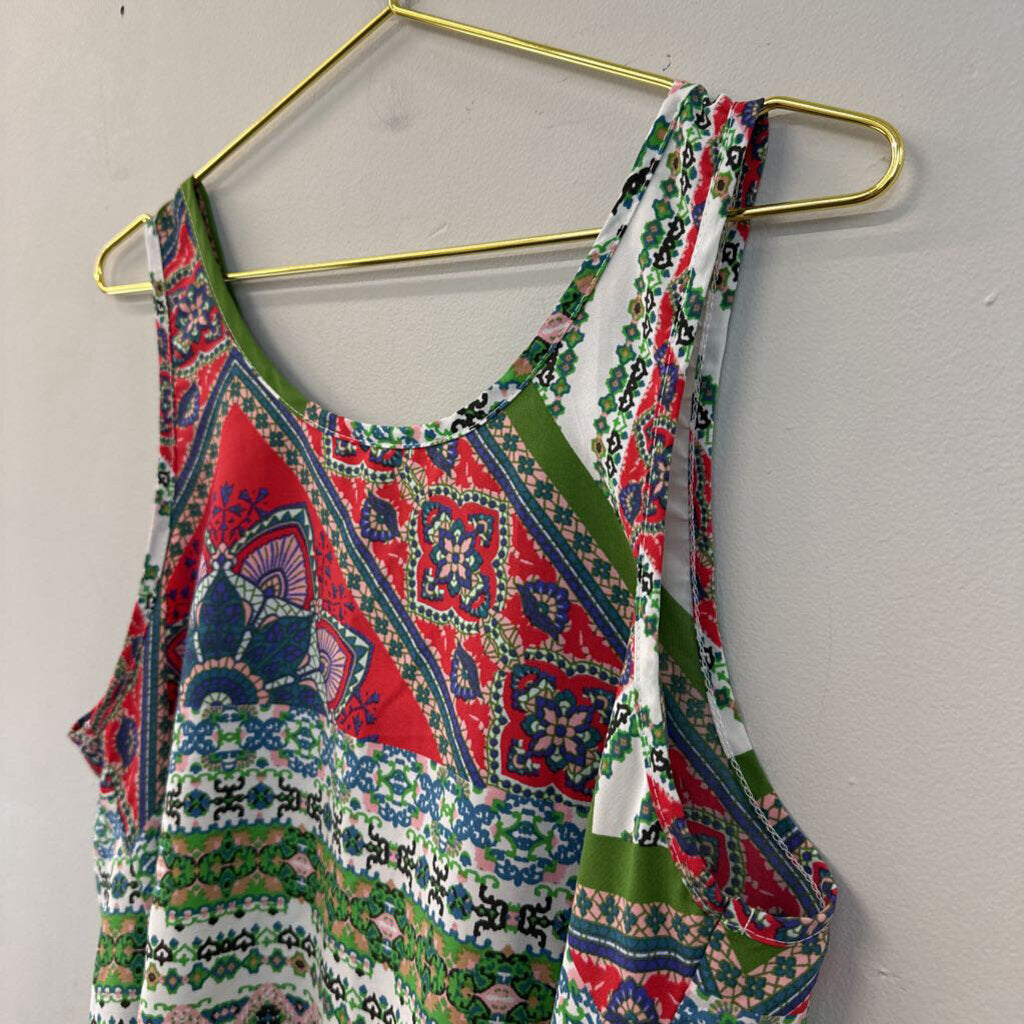 Million Bullpup Red/ Multi Print Tank Top Medium