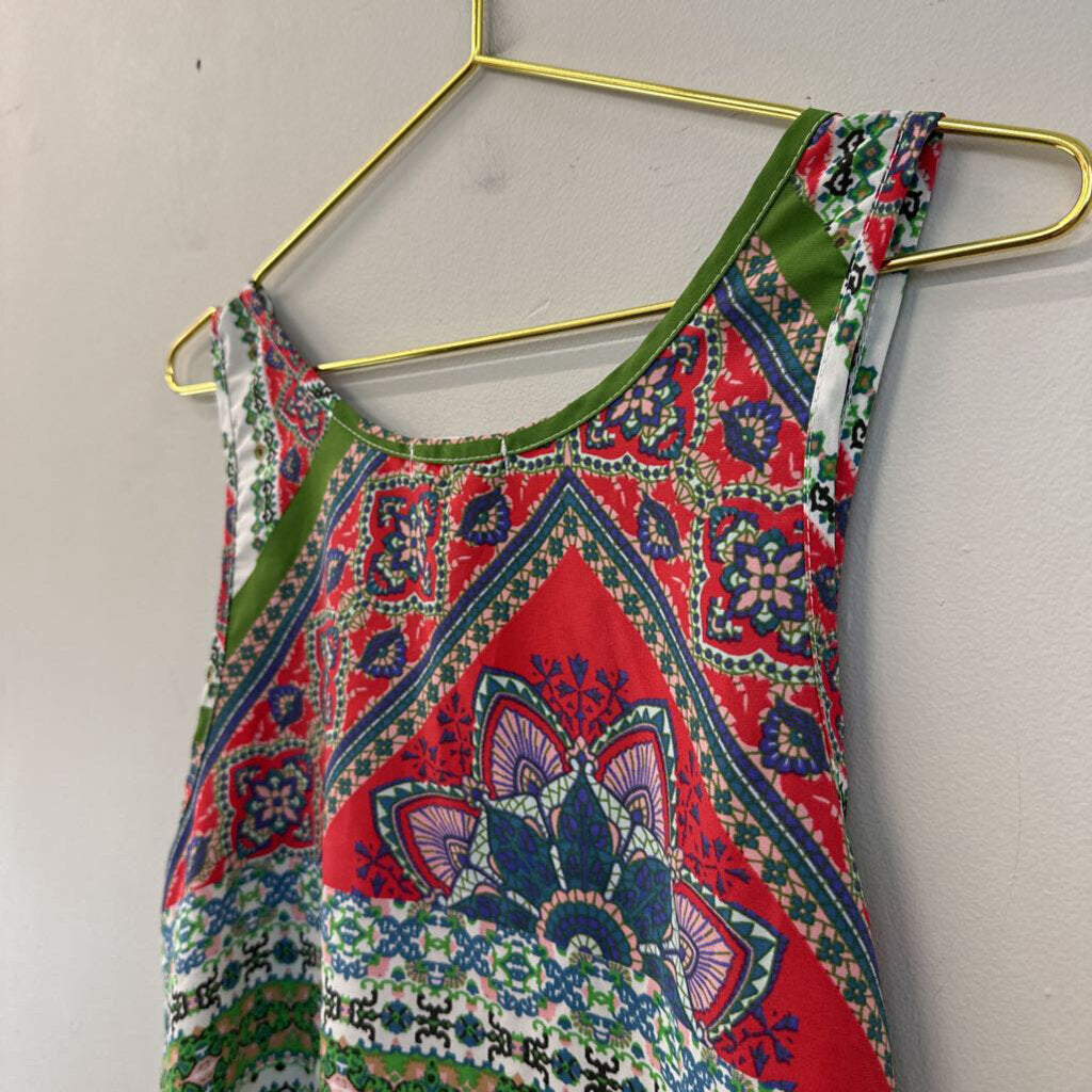 Million Bullpup Red/ Multi Print Tank Top Medium