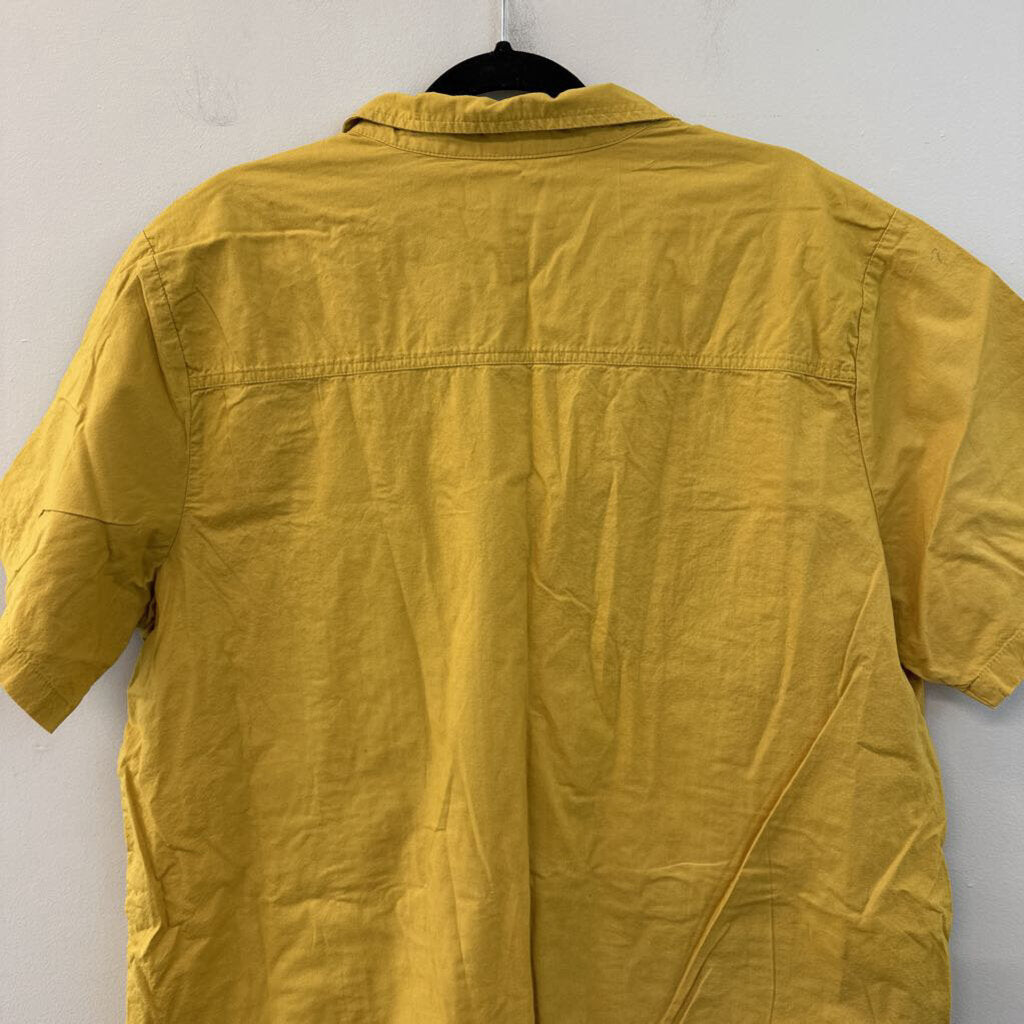 Urban Outfitters Mustard Yellow Short Sleeve Button Down Top Extra Large