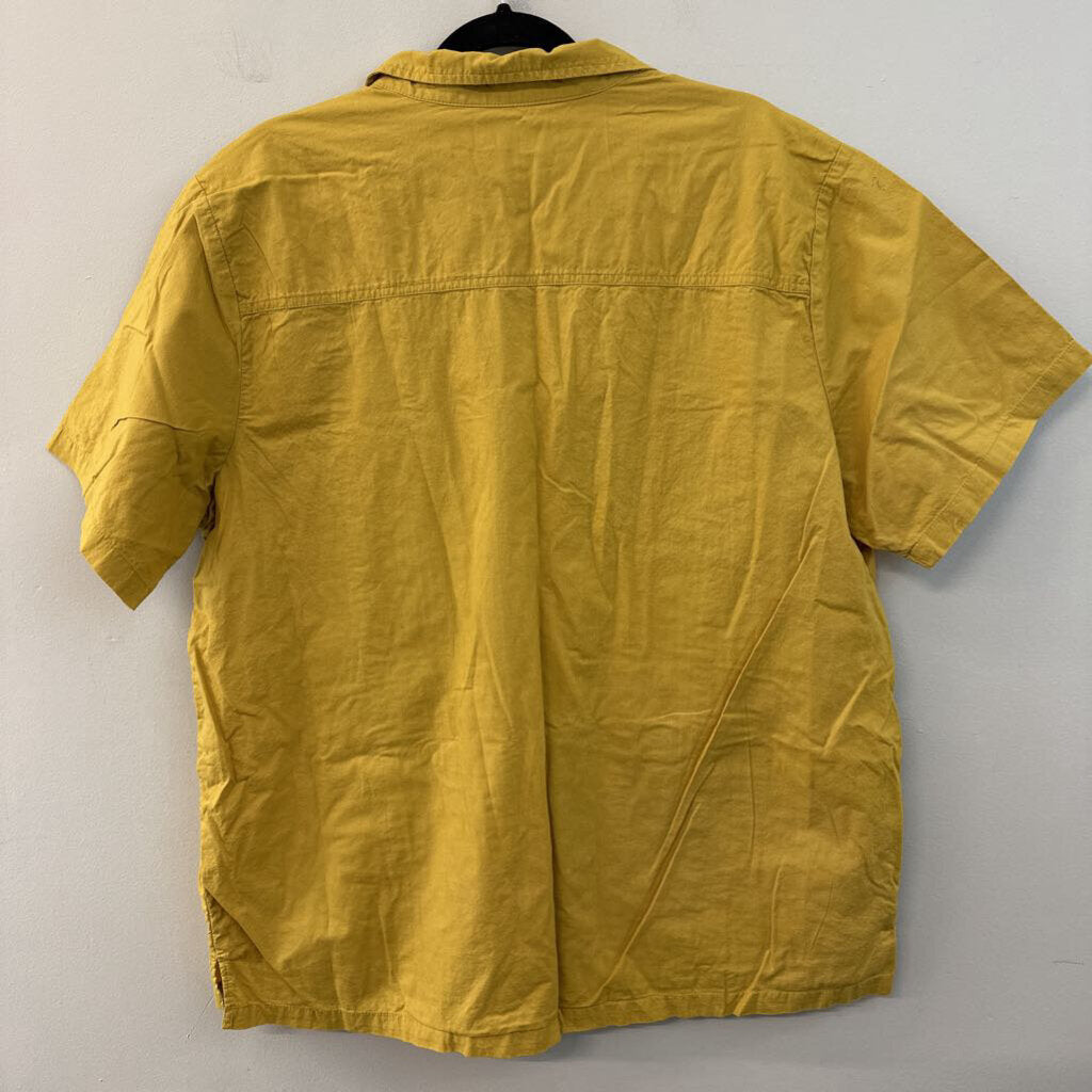 Urban Outfitters Mustard Yellow Short Sleeve Button Down Top Extra Large