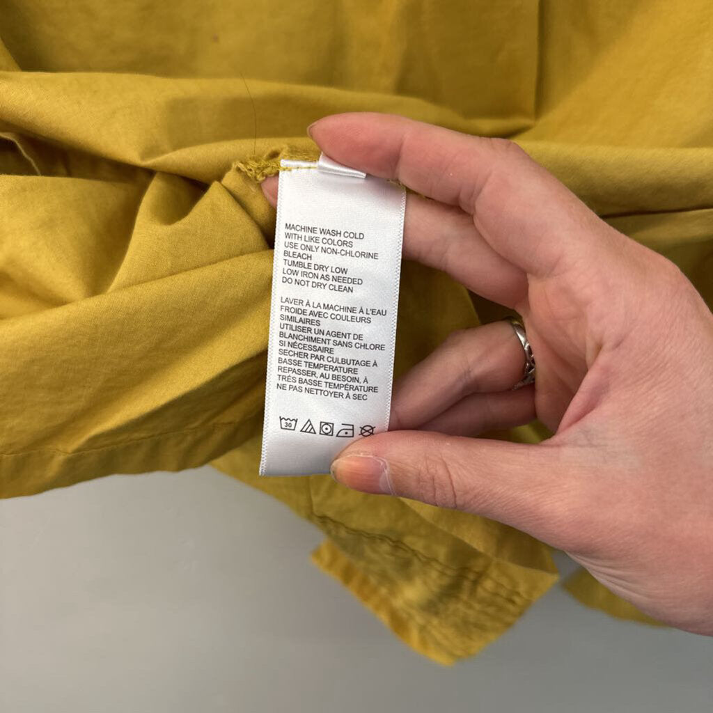 Urban Outfitters Mustard Yellow Short Sleeve Button Down Top Extra Large