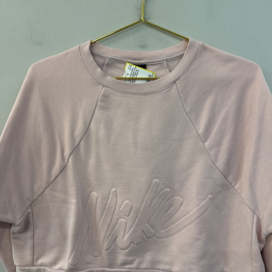 Nike Pink Cropped Long Sleeve Pullover Medium