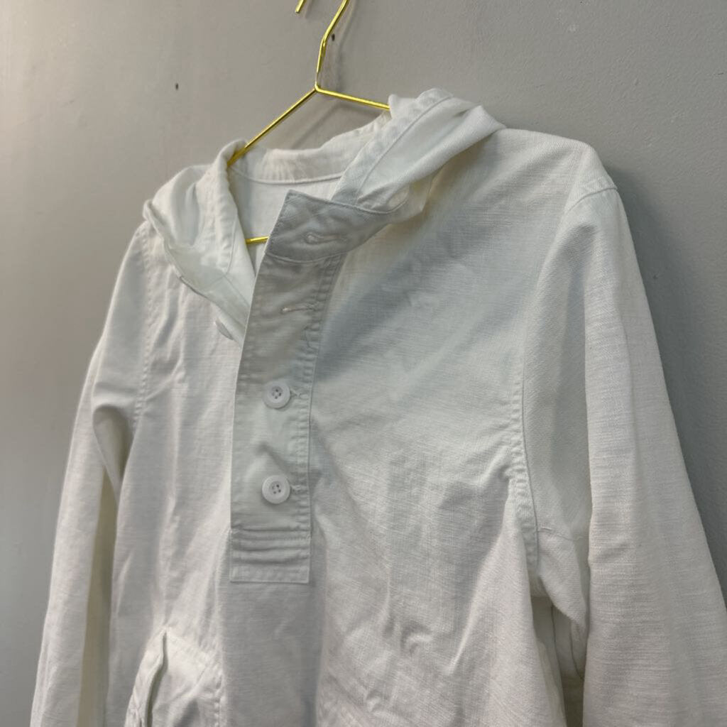 Merona White Long Sleeve Hooded Pullover Top Medium