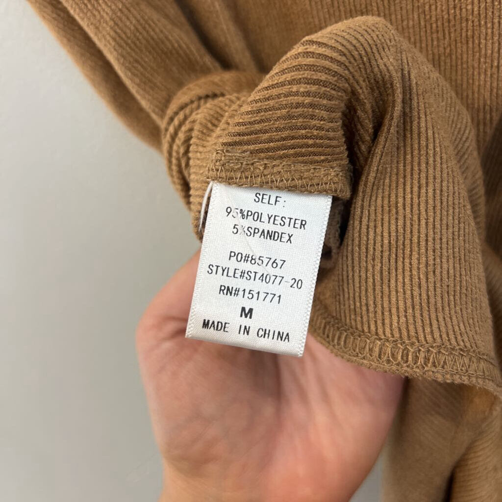Le Lis Soft Brown Ruffle Strap Bodysuit Medium