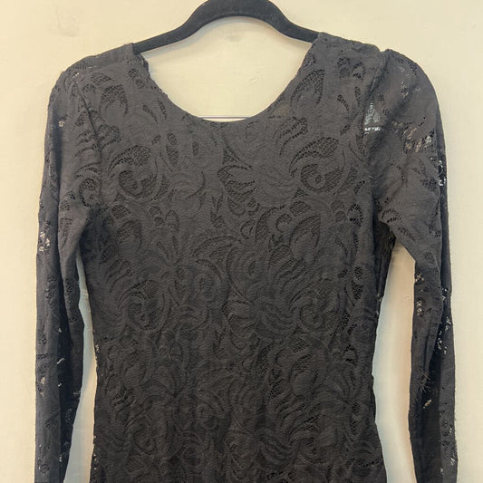 H&M Black Lace Long Sleeve Midi Dress Small