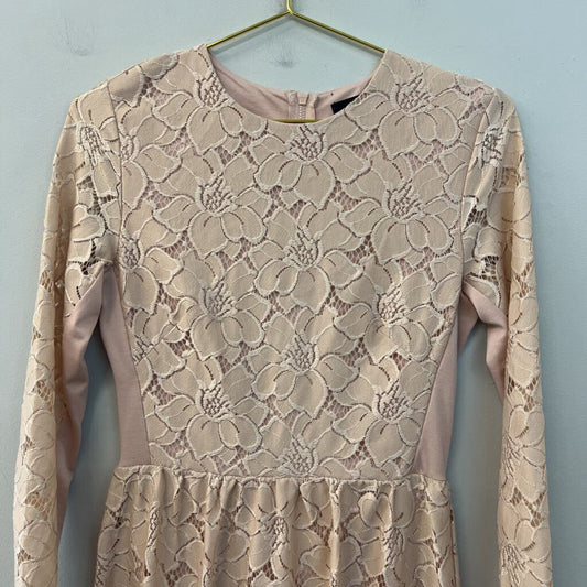 H&M Pink Lace Long Sleeve Dress Small