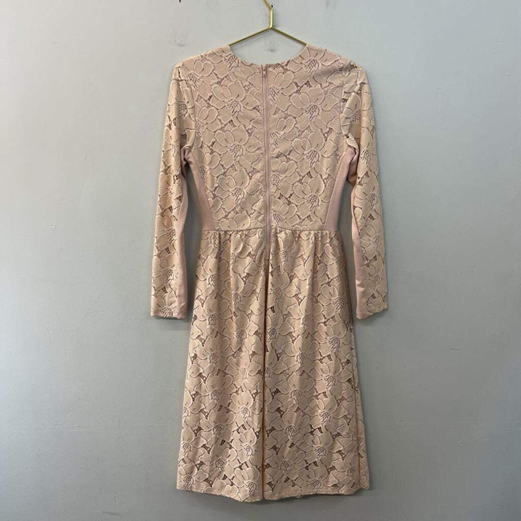 H&M Pink Lace Long Sleeve Dress Small