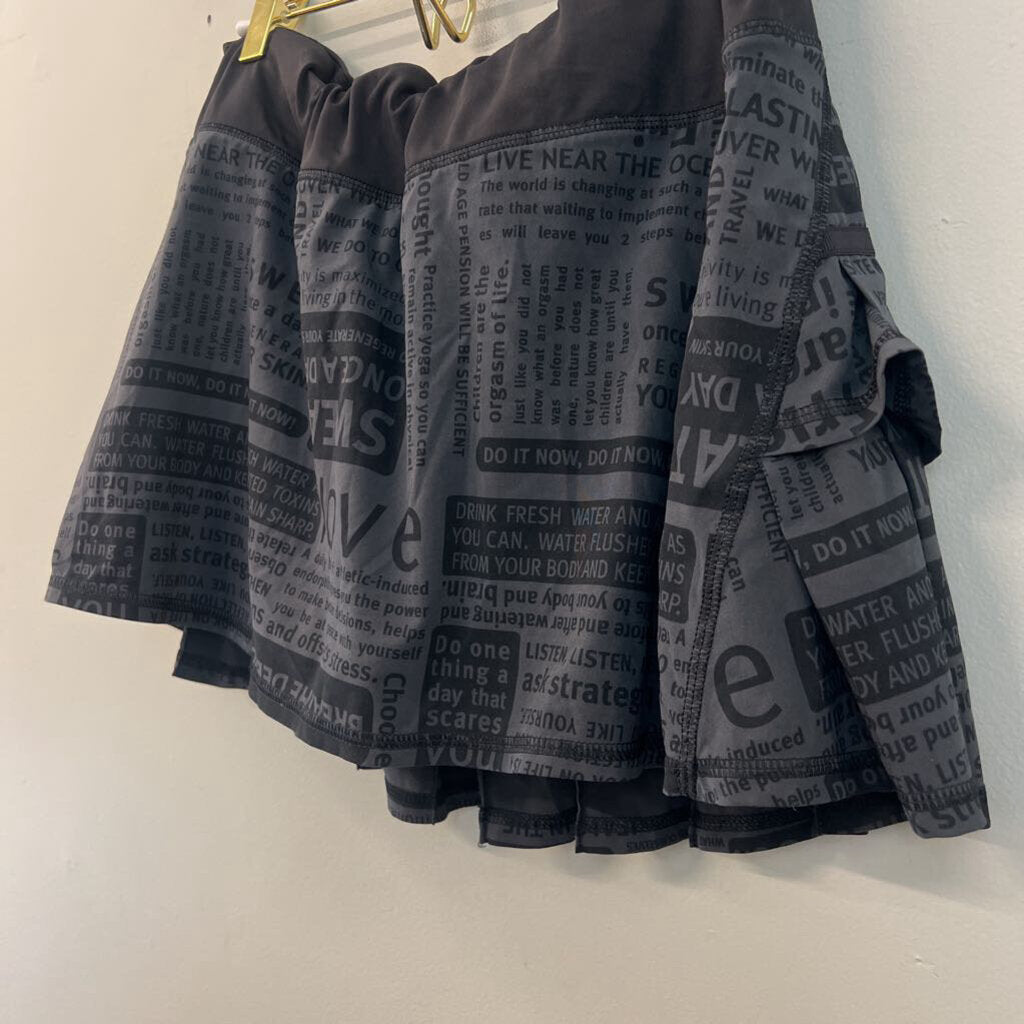 Lululemon Grey/ Black Print Pace Setter Skort 10