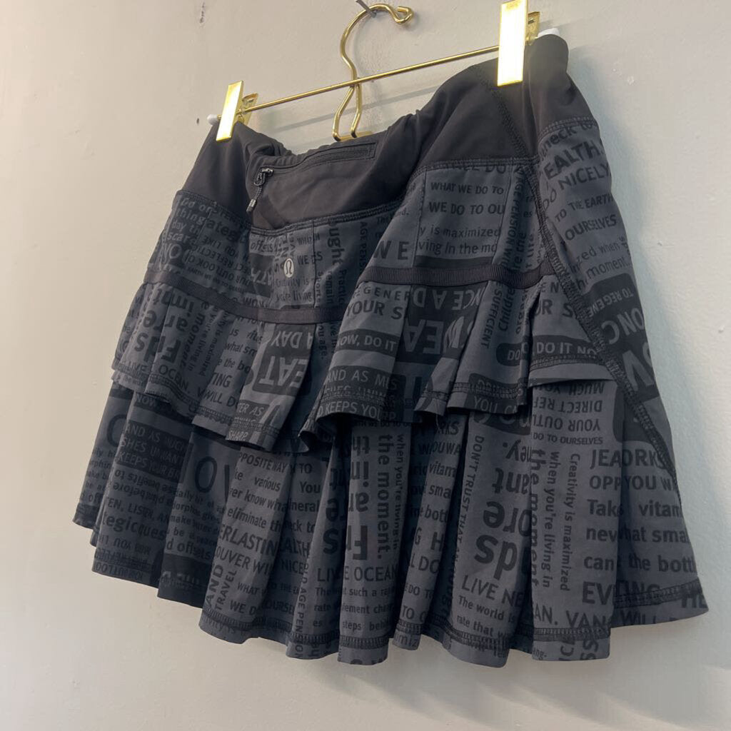 Lululemon Grey/ Black Print Pace Setter Skort 10
