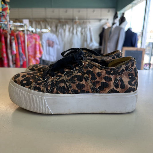 Steve Madden Brown/ Black Leopard Print Platform Sneakers 7