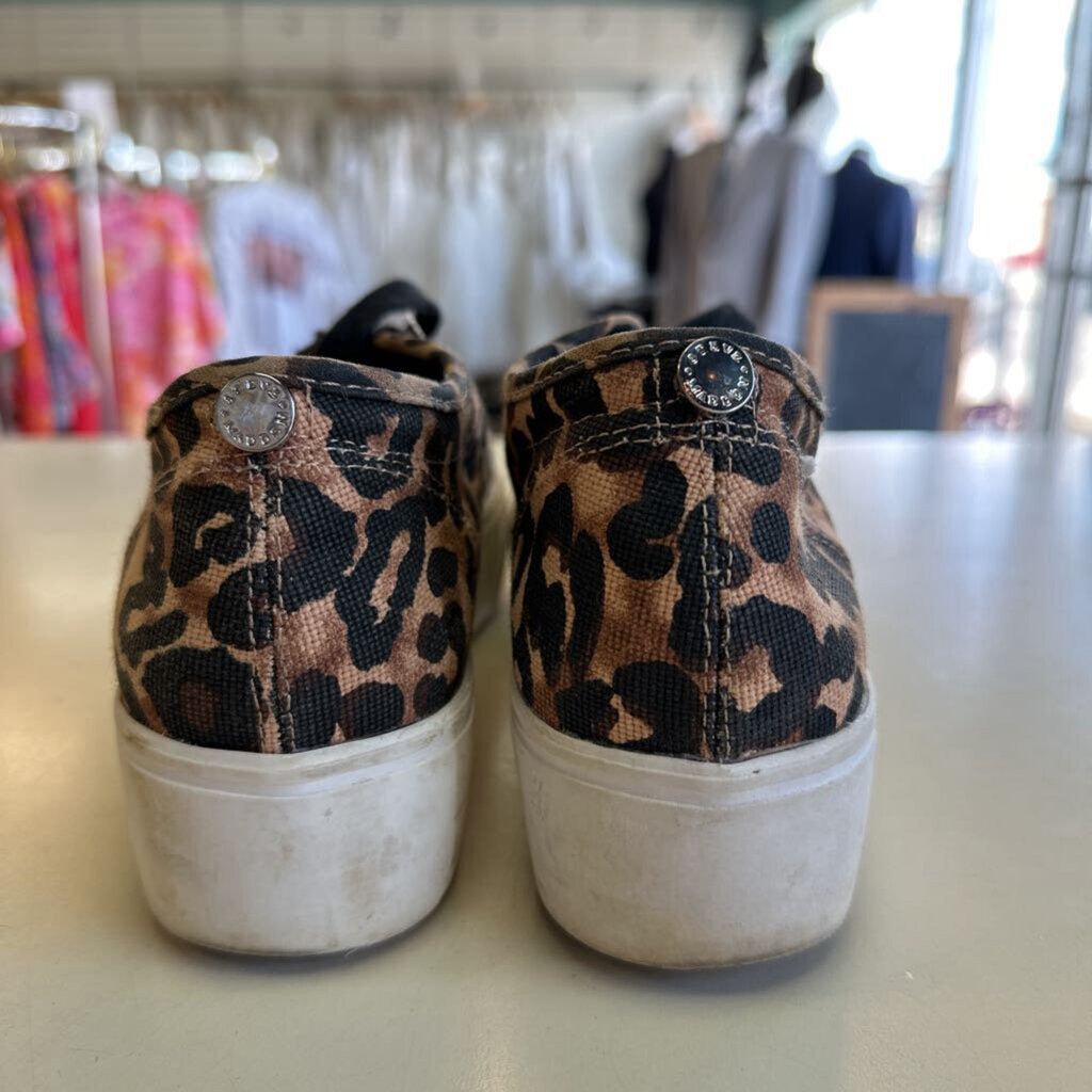 Steve Madden Brown/ Black Leopard Print Platform Sneakers 7