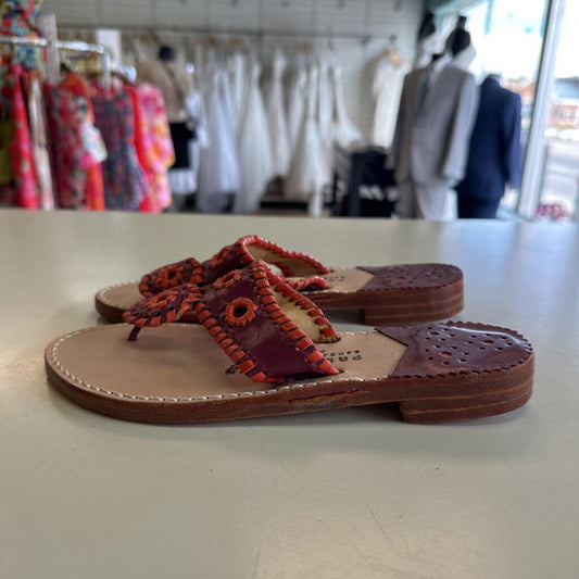 Palm Beach Burgundy/ Orange Leather Sandals 6