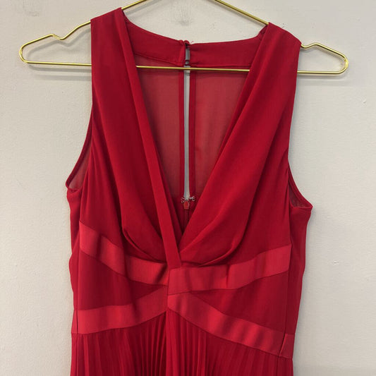 White House Black Market Red Pleated Skirt Maxi Dress 6
