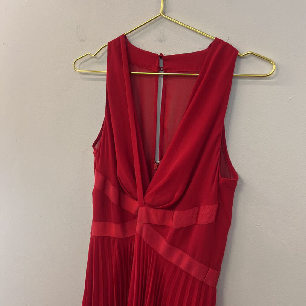 White House Black Market Red Pleated Skirt Maxi Dress 6