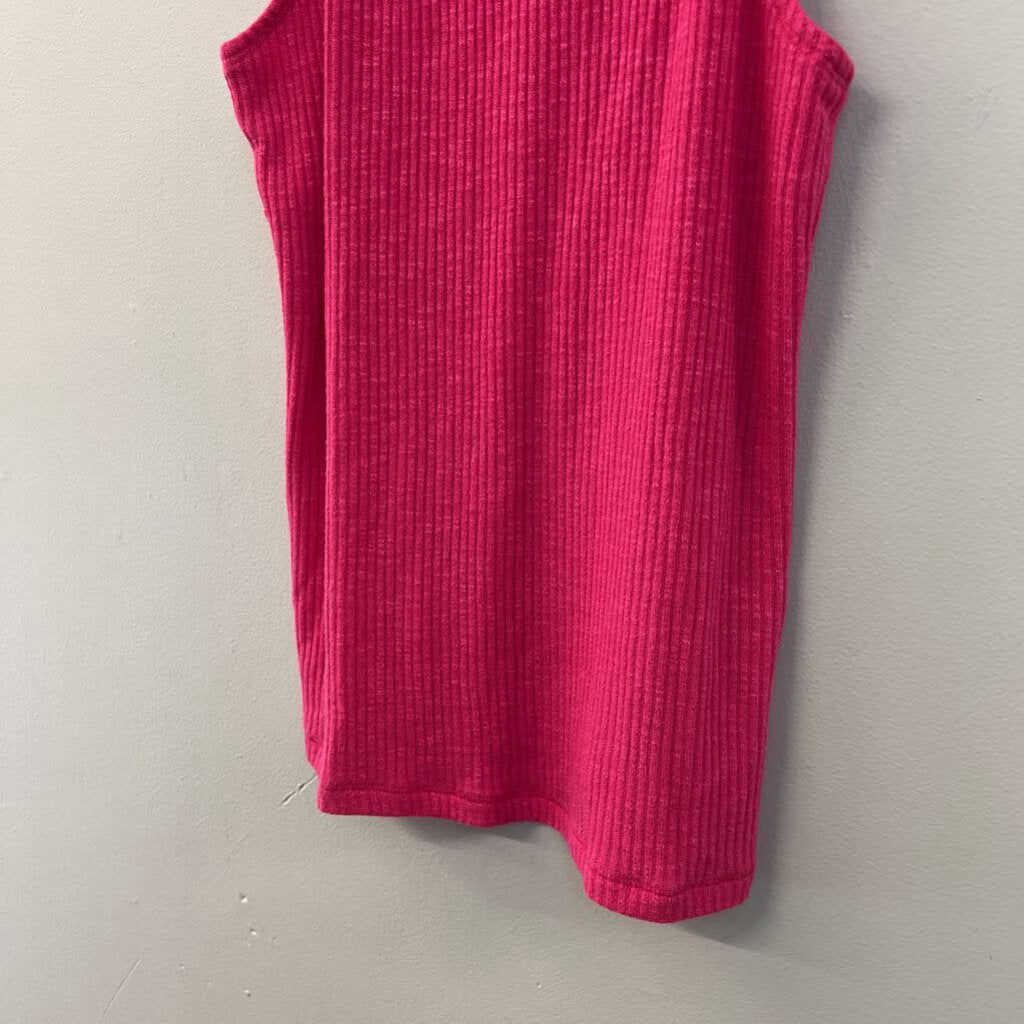 Abercrombie and Fitch Pink Sleeveless Ribbed Turtleneck Top Medium
