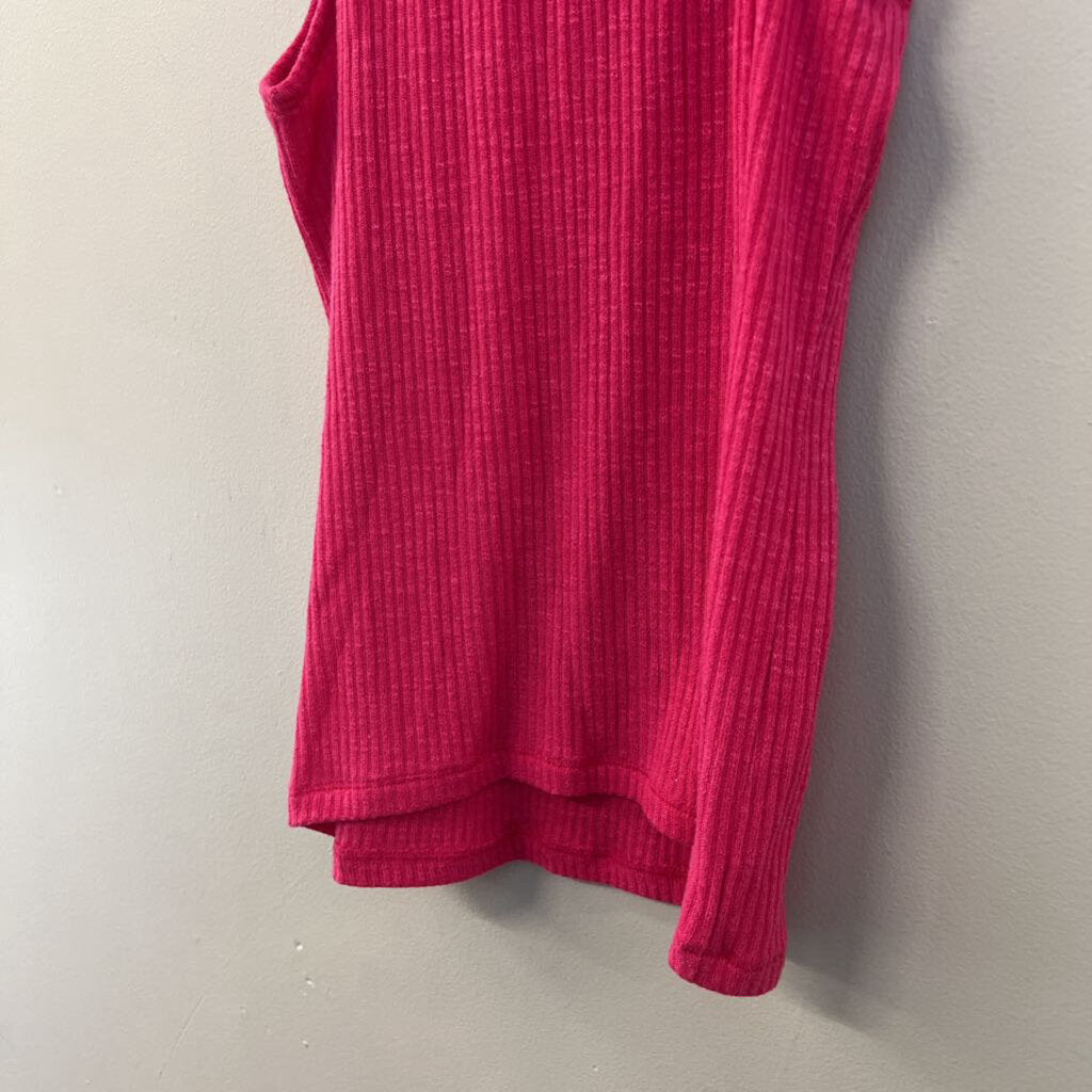Abercrombie and Fitch Pink Sleeveless Ribbed Turtleneck Top Medium