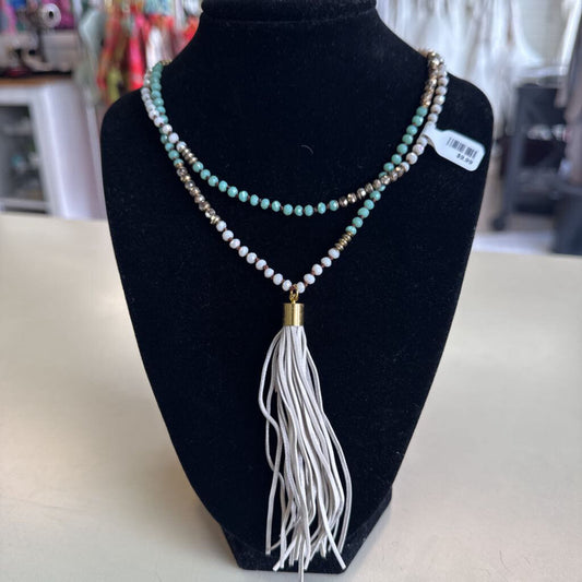 Long Beaded Tassel Necklace
