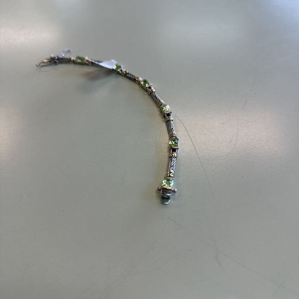 DUPE Green Stone Slide Hook Bracelet