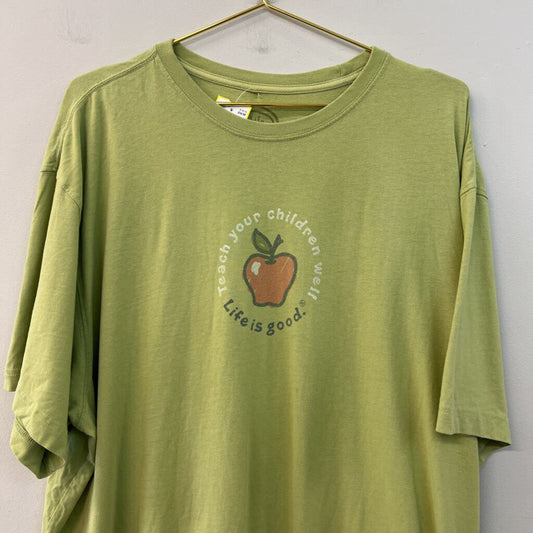 Life Is Good Green Teach Your Children Well Short Sleeve Graphic Tee XXL