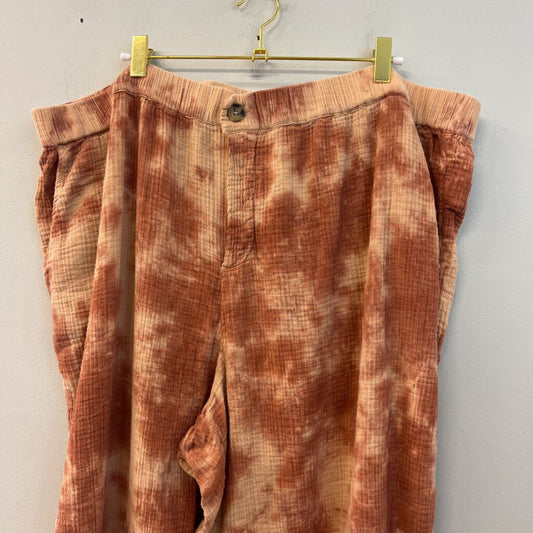 Wonderly Orange Tie Dye Textured Pants 4X