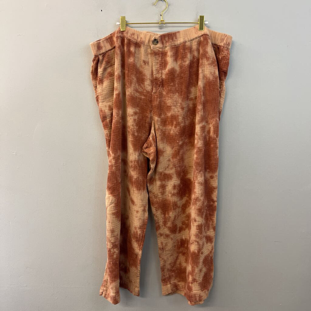 Wonderly Orange Tie Dye Textured Pants 4X