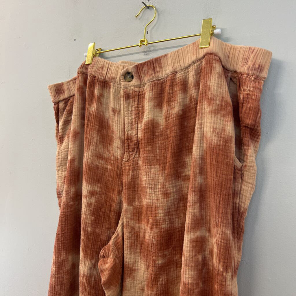 Wonderly Orange Tie Dye Textured Pants 4X