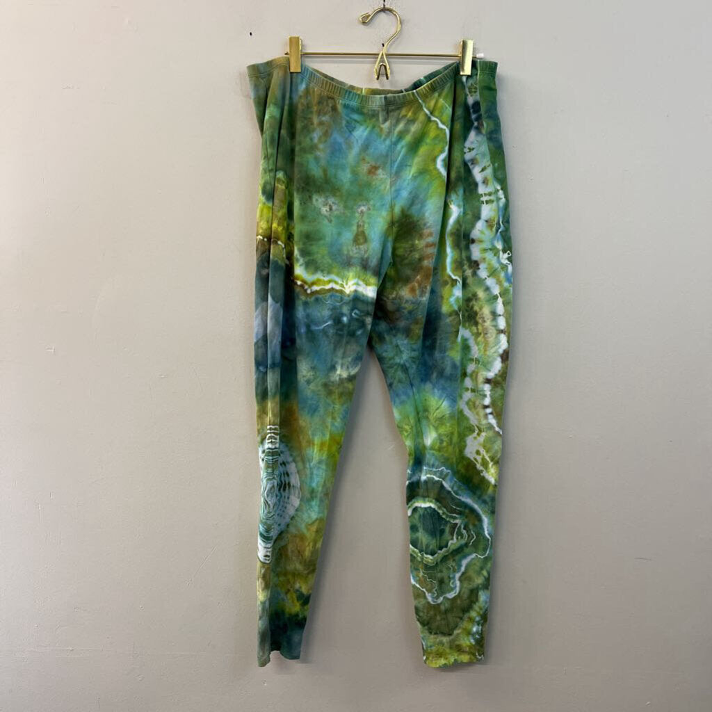 Dharma Trading Co Green/ Blue Tie Dye Pull On Pants 3XL