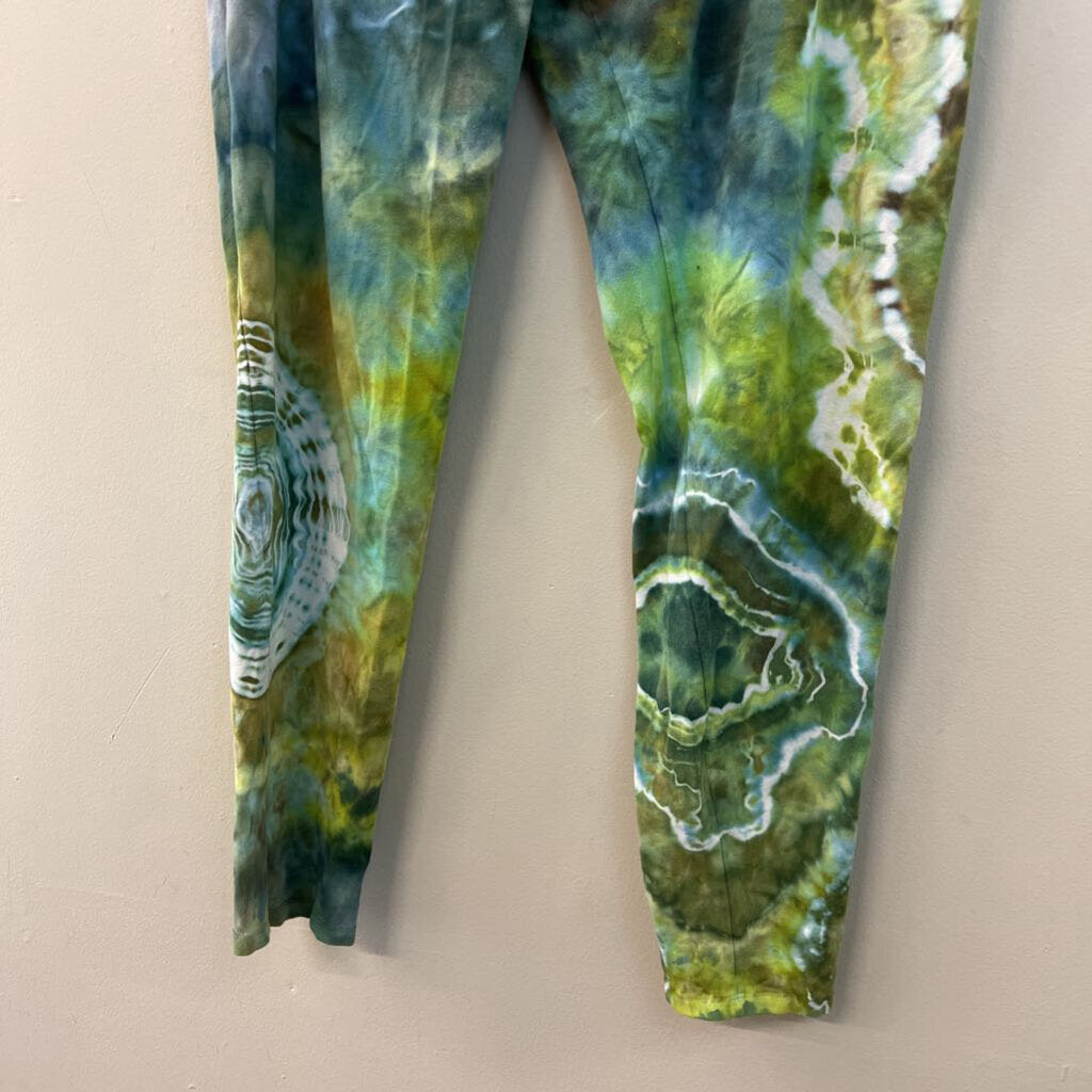 Dharma Trading Co Green/ Blue Tie Dye Pull On Pants 3XL