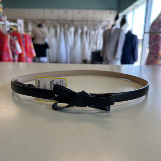 Talbots Black Leather Bow Belt Medium