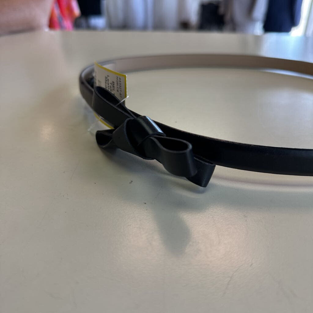 Talbots Black Leather Bow Belt Medium