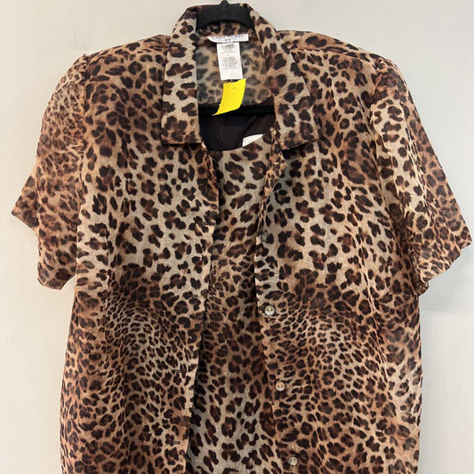Lady Dorby Brown Cheetah Print Maxi Dress With Jacket 18W