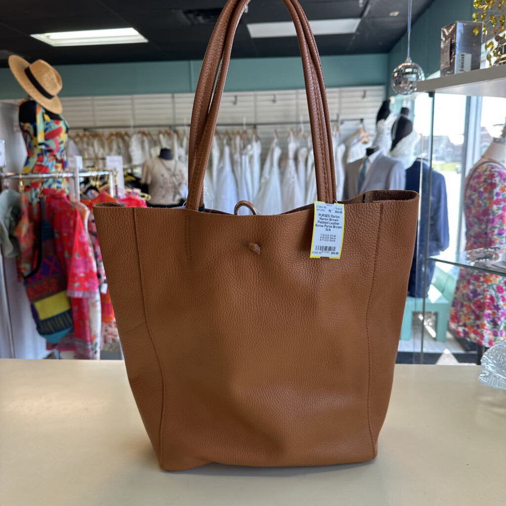 Marlon Brown Pebbled Leather Borsa Purse