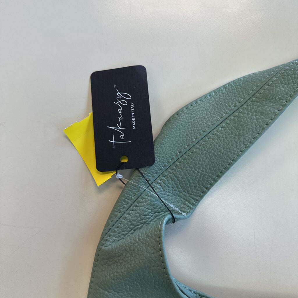 Takeeasy Green Pebbled Leather Purse