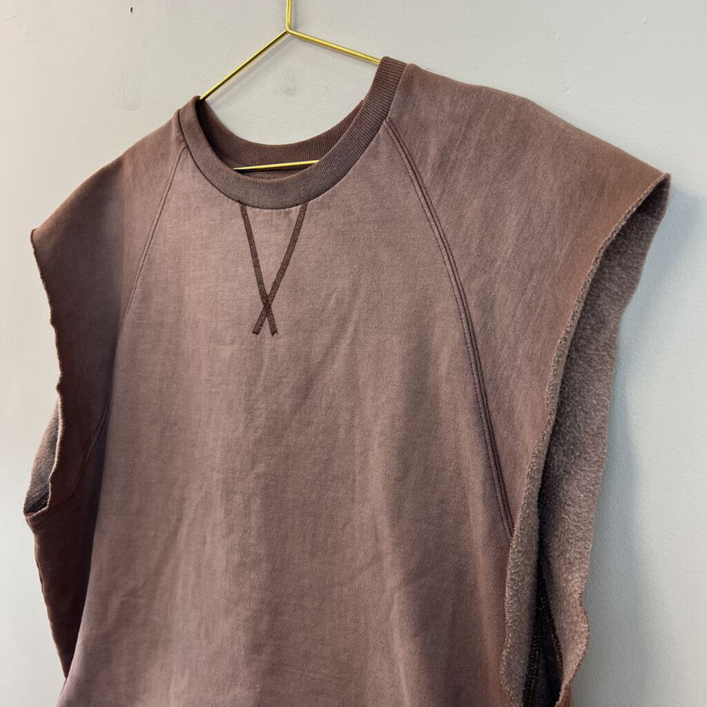 BDG Brown Boxy Sleeveless Pullover Top Large
