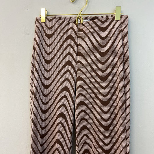 Urban Outfitters Brown Print Flare Pull On Pants Small