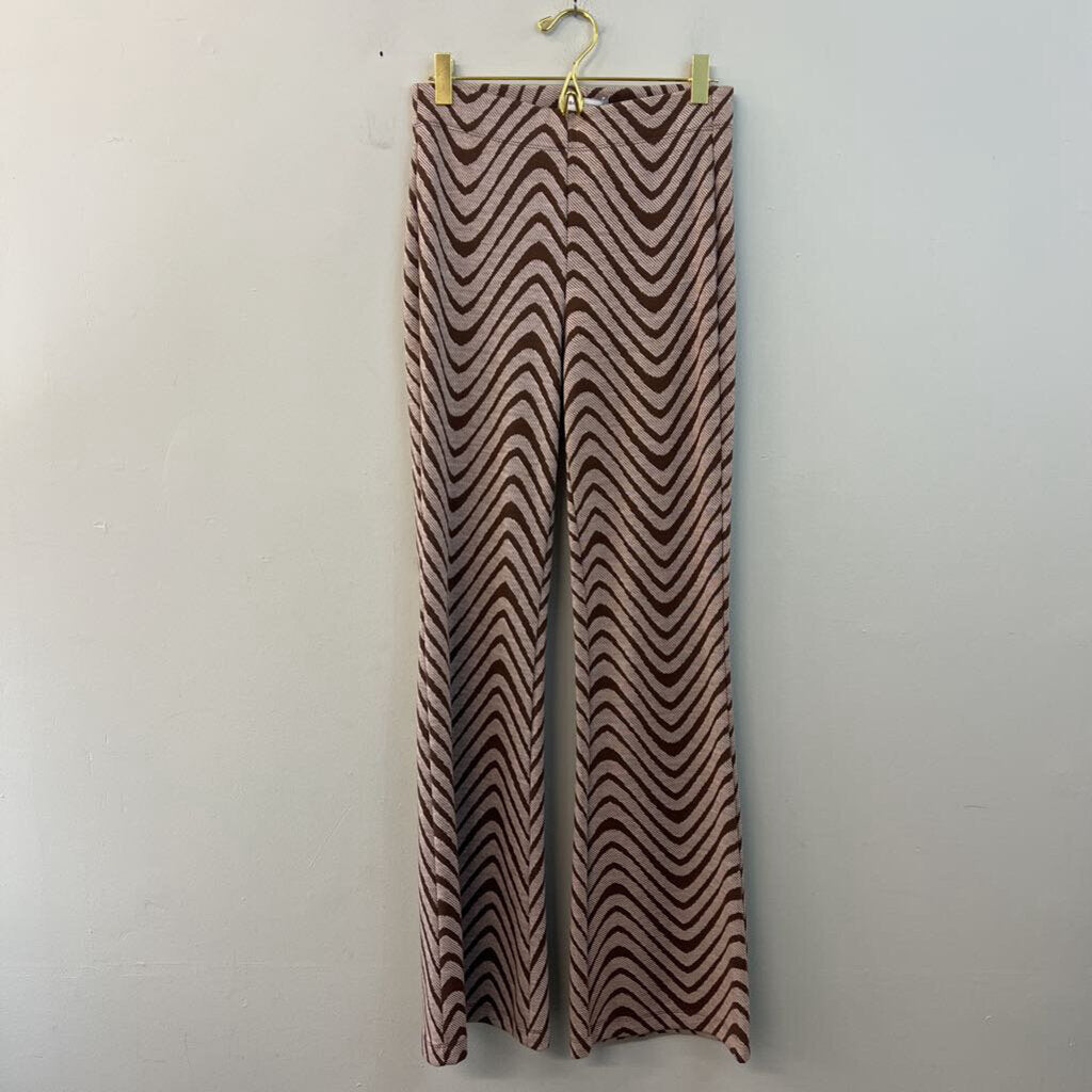 Urban Outfitters Brown Print Flare Pull On Pants Small