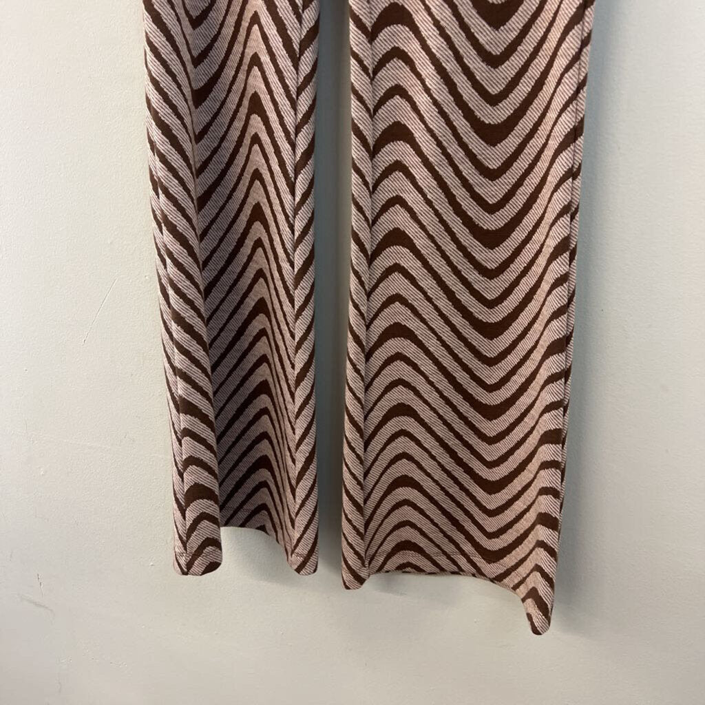 Urban Outfitters Brown Print Flare Pull On Pants Small