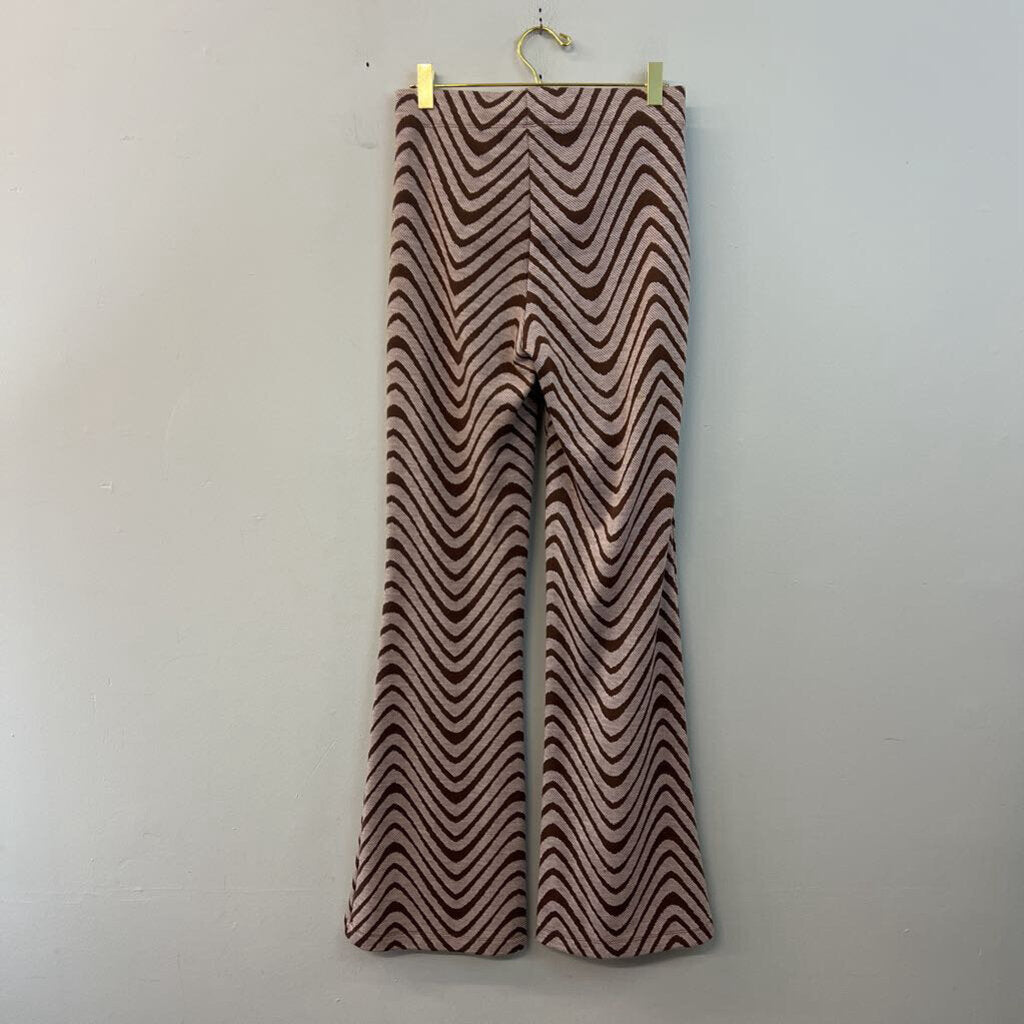 Urban Outfitters Brown Print Flare Pull On Pants Small