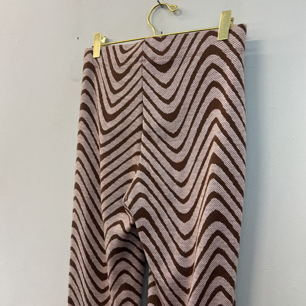 Urban Outfitters Brown Print Flare Pull On Pants Small