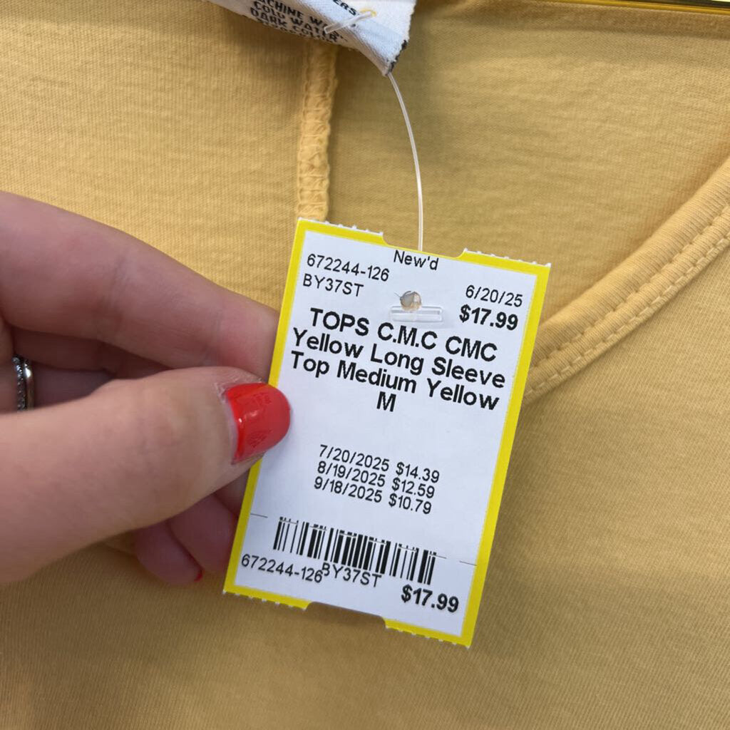 CMC Yellow Long Sleeve Top Medium