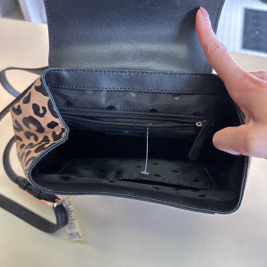 Kate Spade Adel Leopard Leather Flap Backpack