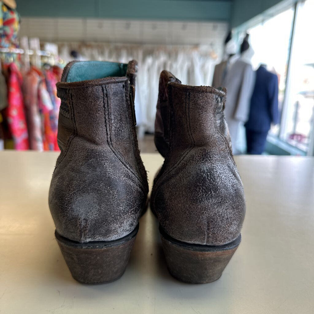 Corral Boots Cognac Patchwork Low Cowgirl Boots 10