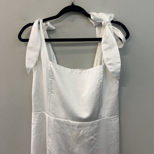 Show Me Your Mumu White Silky Tie Strap Maxi Dress Large