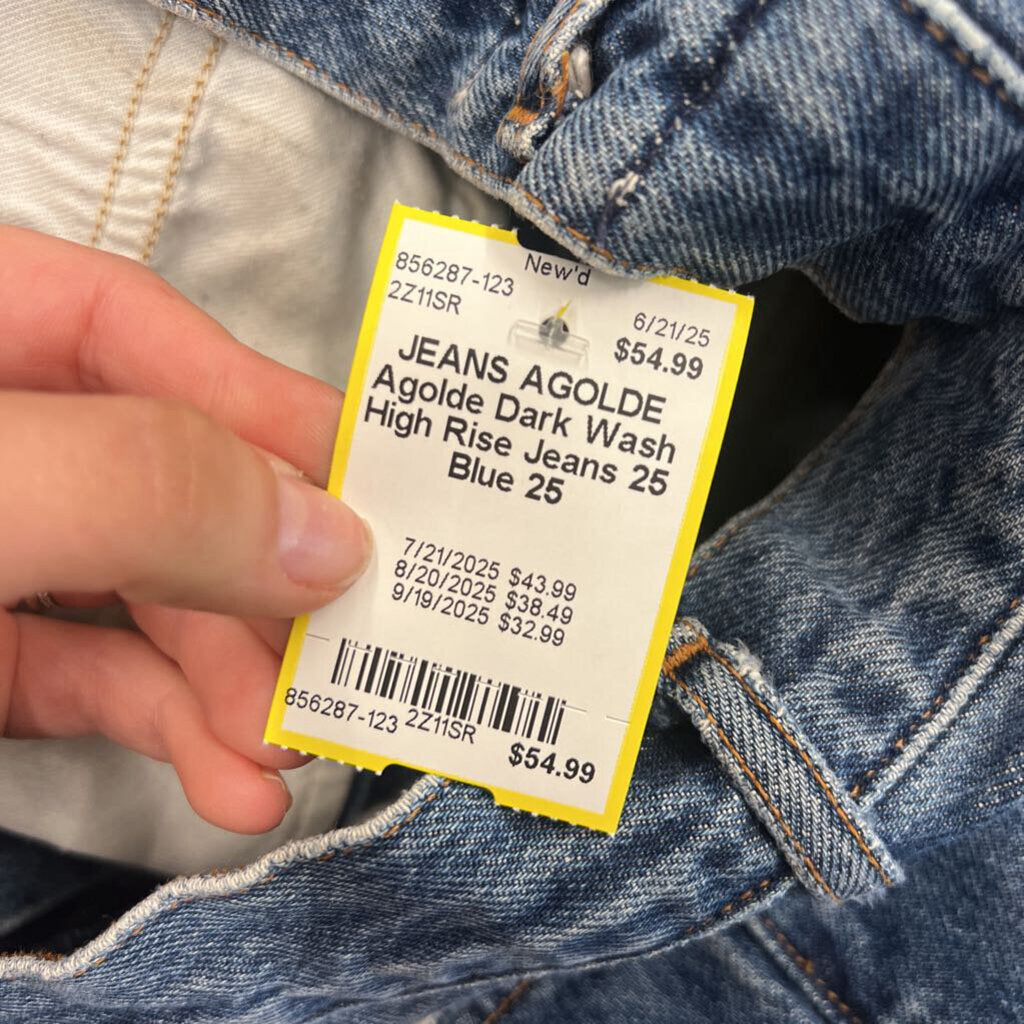 Agolde Dark Wash High Rise Jeans 25