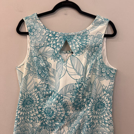 Etcetera White/ Blue Print Tank Dress 14